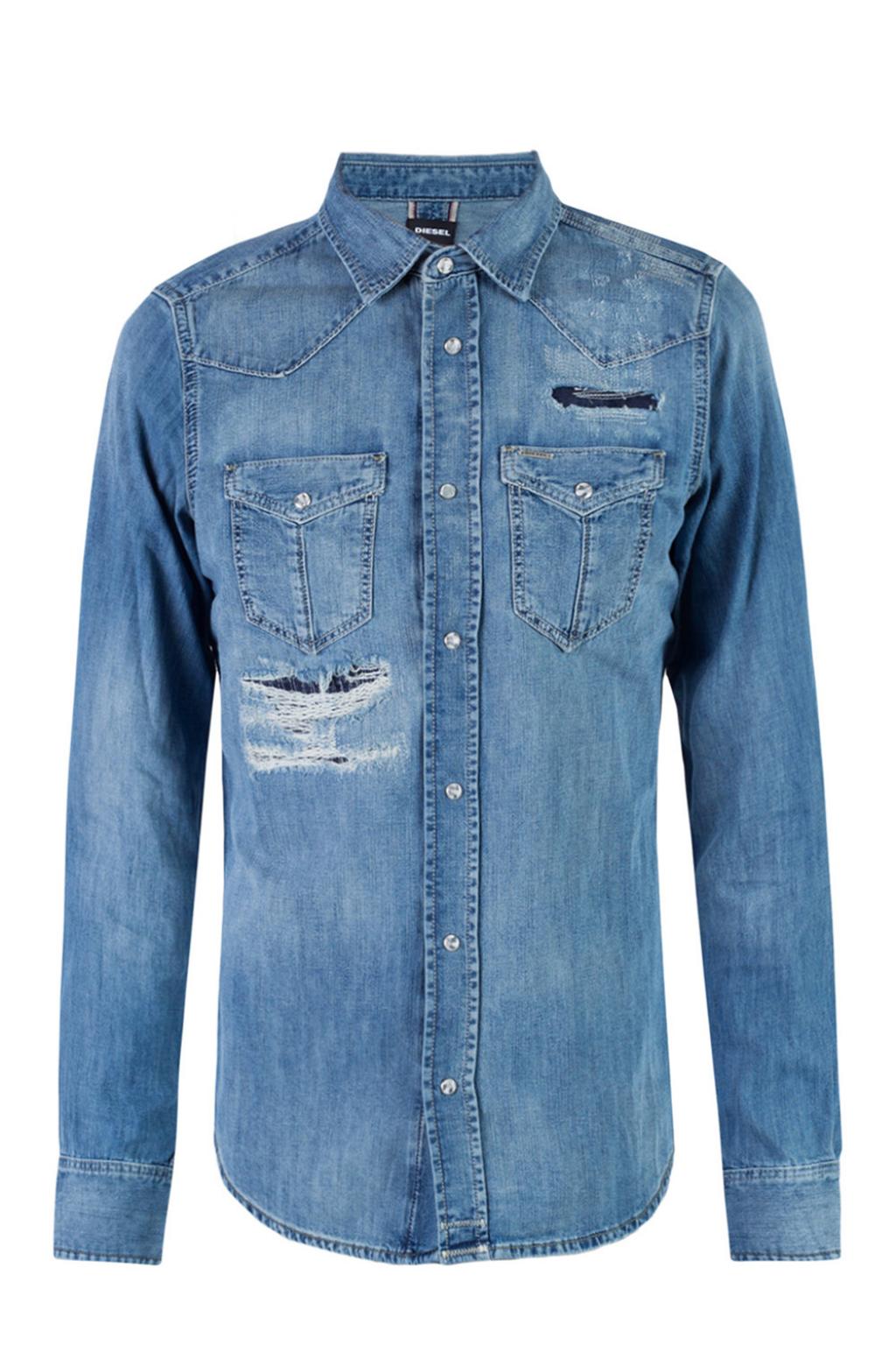 Diesel Distressed denim shirt | Men's Clothing | Vitkac